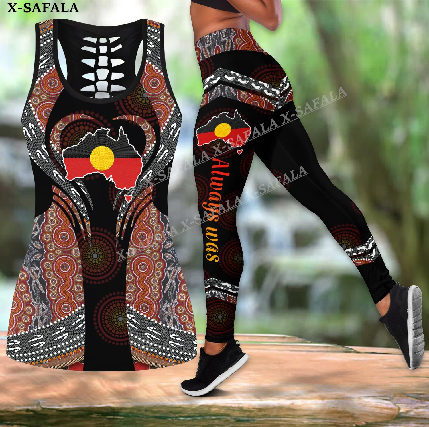 Aboriginal Butterflies Kangaroo Turtles Two Piece Yoga Set Women 3D Print Hollow Out Tank Top High Waist Legging Summer Sport-5
Aboriginal Butterflies Kangaroo Turtles Two Piece Yoga Set Women 3D Print Hollow Out Tank Top High Waist Legging Summer Sport-5