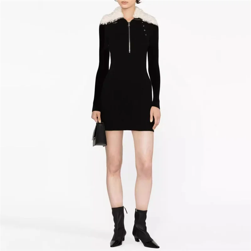 Womens Clothing 2023 Autumn New Korean Fashion Faux fur collar knitted dress wool blend new knit Half Zip Slim Wrap Hip Skirt
Womens Clothing 2023 Autumn New Korean Fashion Faux fur collar knitted dress wool blend new knit Half Zip Slim Wrap Hip Skirt