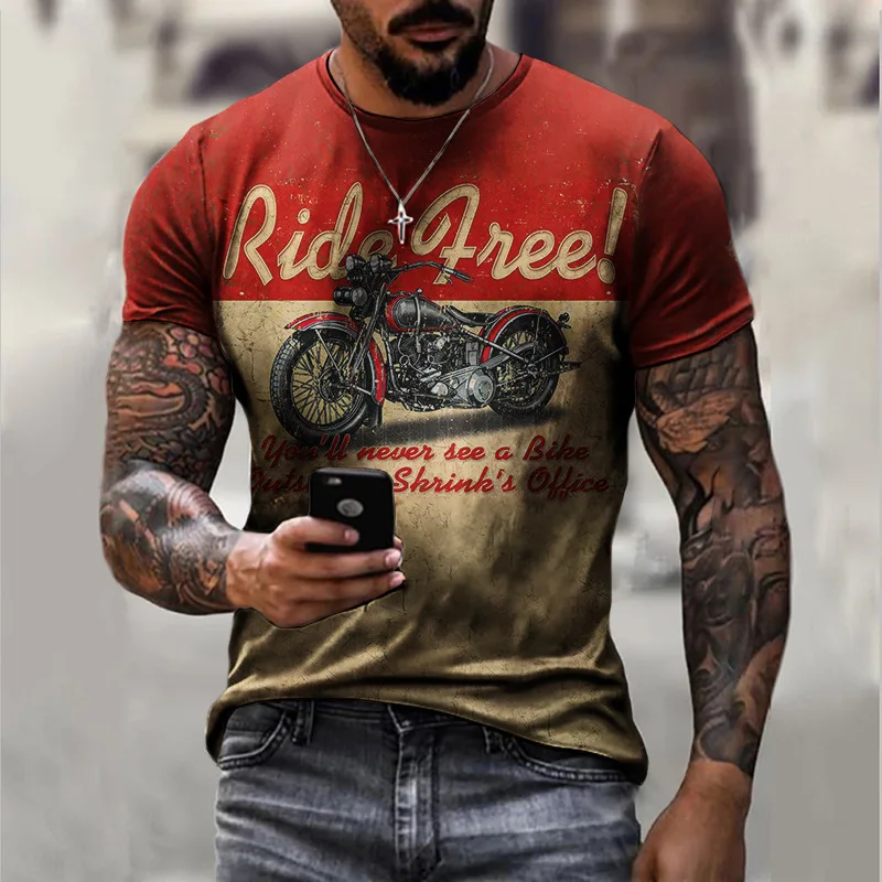 Summer T Shirts Men 2022 Vintage 3D Print Motorcycle T-Shirts American Short Sleeve Tees Plus Size Tops O-Neck Loose Sweatshirt
Summer T Shirts Men 2022 Vintage 3D Print Motorcycle T-Shirts American Short Sleeve Tees Plus Size Tops O-Neck Loose Sweatshirt
