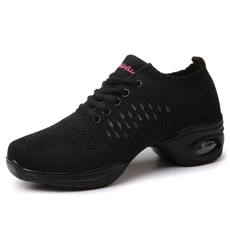 Women's Dance Sneakers Jazz Women Mesh Modern Shoes Breathable Knitted Girls Dancing High-Quality