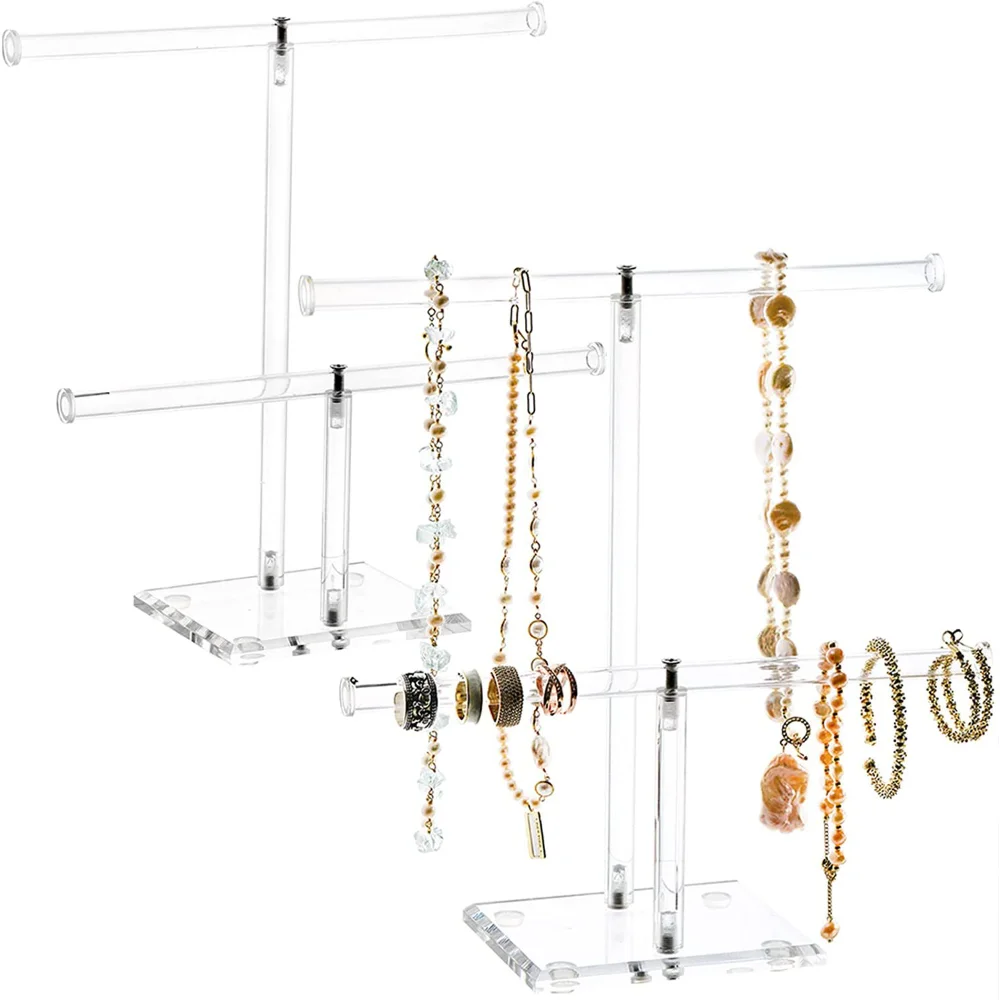 2 Sets Acrylic Necklace Stand Holder Jewelry Display Ring Earring Organizer Shelf Counter Pendant Shows Storage for Gifts
2 Sets Acrylic Necklace Stand Holder Jewelry Display Ring Earring Organizer Shelf Counter Pendant Shows Storage for Gifts