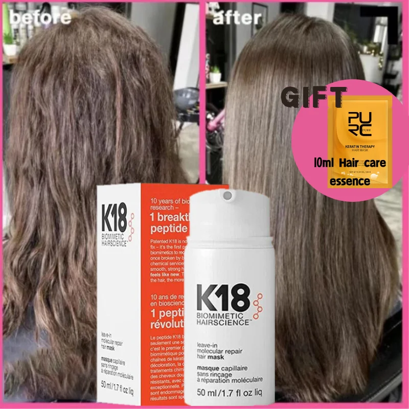 K18 Leave-In Molecular Repair Hair Mask Damage Restore Soft hair Deep Repair Keratin & Scalp Treatment Hair Care Condition 50ml
K18 Leave-In Molecular Repair Hair Mask Damage Restore Soft hair Deep Repair Keratin & Scalp Treatment Hair Care Condition 50ml