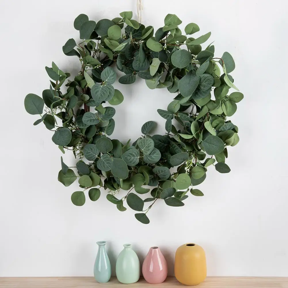 New Eucalyptus Leaf Wreath Artificial Festival Celebration Wreath Indoor Outdoor Decoration For Door Wall Window Porch
New Eucalyptus Leaf Wreath Artificial Festival Celebration Wreath Indoor Outdoor Decoration For Door Wall Window Porch