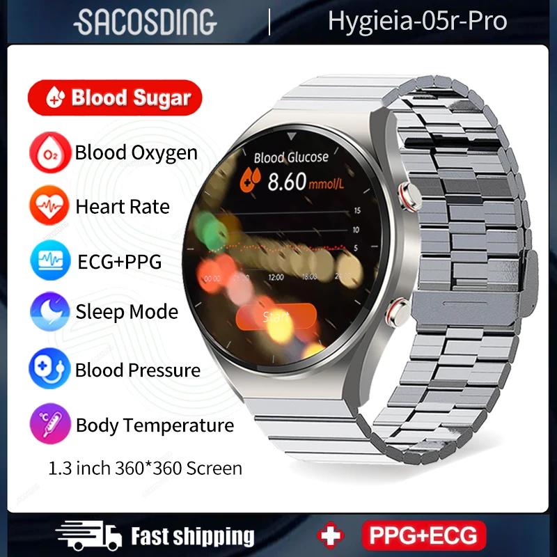 Healthy Blood Sugar Smart Watch ECG+PPG Precise Body Temperature Heart Rate Blood Pressure HRV Sports Smartwatch Hygieia-05r-Pro
Healthy Blood Sugar Smart Watch ECG+PPG Precise Body Temperature Heart Rate Blood Pressure HRV Sports Smartwatch Hygieia-05r-Pro