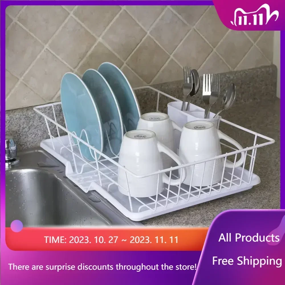 3 Piece Rust-Resistant Vinyl Dish Drainer with Self-Draining Drip Tray, White, Kitchen Accessories, Storage for Kitchen Fast Sal
3 Piece Rust-Resistant Vinyl Dish Drainer with Self-Draining Drip Tray, White, Kitchen Accessories, Storage for Kitchen Fast Sal