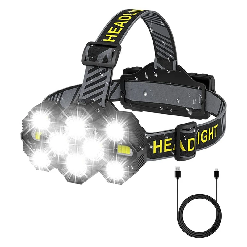 22000 Lumens Head Light Lamp Rechargeable,Super Brights 10 Leds Head Light Lamp, 8+2 Modes Waterproof Head Light
22000 Lumens Head Light Lamp Rechargeable,Super Brights 10 Leds Head Light Lamp, 8+2 Modes Waterproof Head Light
