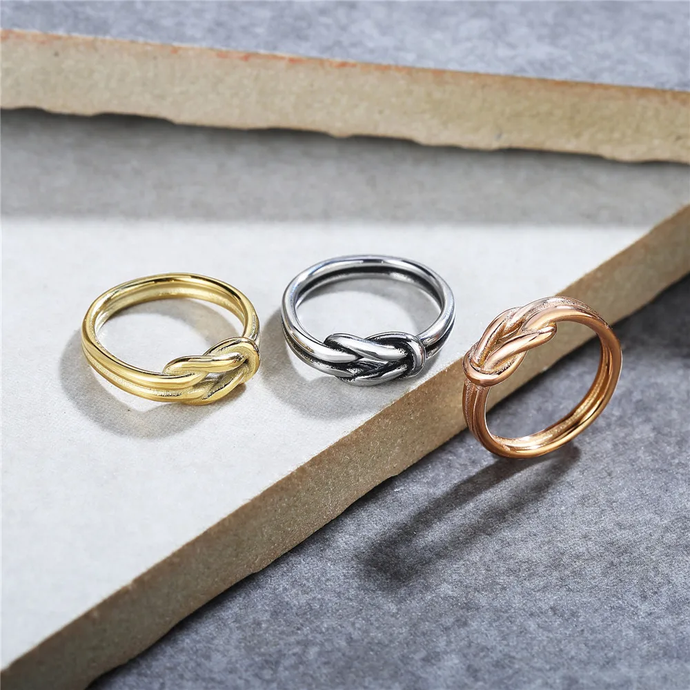 Punk Stainless Steel Braided Knot Ring Men Women Personality Fashion Simple Silver Color/Gold Ring Jewelry Couple Gift Wholesale
Punk Stainless Steel Braided Knot Ring Men Women Personality Fashion Simple Silver Color/Gold Ring Jewelry Couple Gift Wholesale
