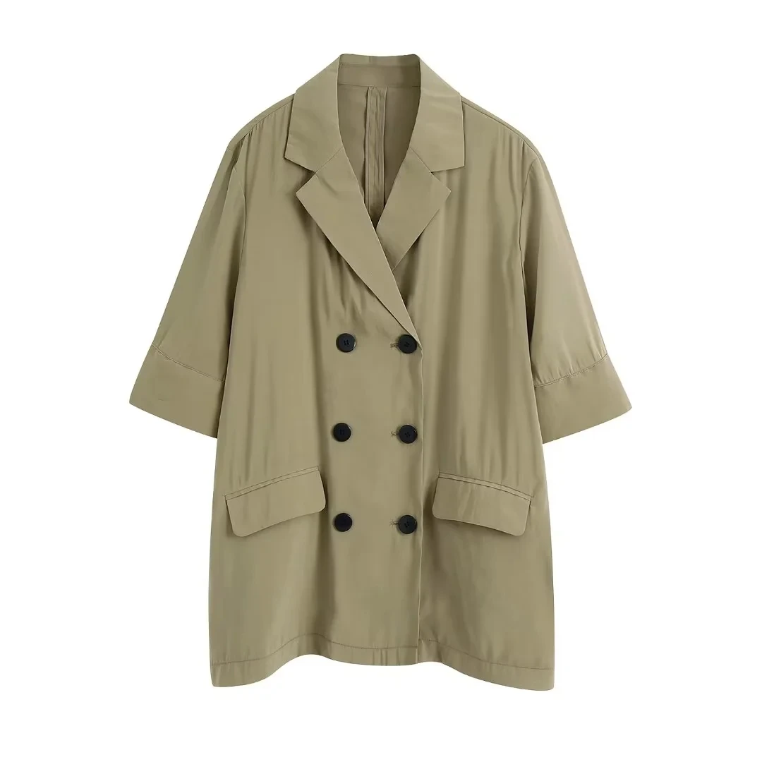 TRAF ZAZB Vintage Jacket Srping Autumn 2022 Women Military Brown Double-Breasted Coat Jacket V-Neck Womens Jacket
TRAF ZAZB Vintage Jacket Srping Autumn 2022 Women Military Brown Double-Breasted Coat Jacket V-Neck Womens Jacket
