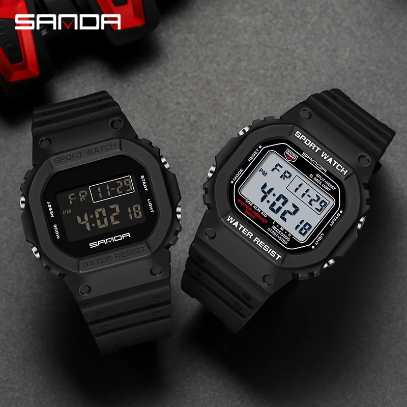 

Men Brand SANDA Chronograph 2107 LED Digital Alarm Sports Swim Waterproof Luminous Digital Watch Military Sports Men Wristwatch
