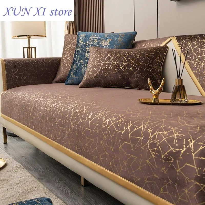 New High-grade Bronzing Black Leather Sofa Cushion Modern Non-slip Anti Cat Dog Chair Pad Satin Edging Recliner Cover Towel
New High-grade Bronzing Black Leather Sofa Cushion Modern Non-slip Anti Cat Dog Chair Pad Satin Edging Recliner Cover Towel
