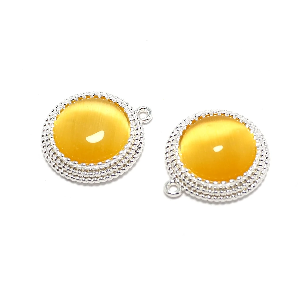 4pcs Light Yellow Cat Eye Stone Faceted Stone Earring Charms,Silver Plated Brass Round Pendant,Jewelry Necklace Making 16x14mm
4pcs Light Yellow Cat Eye Stone Faceted Stone Earring Charms,Silver Plated Brass Round Pendant,Jewelry Necklace Making 16x14mm