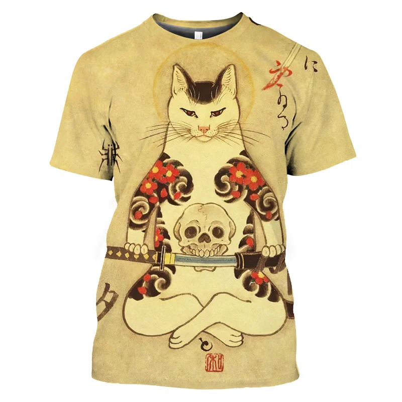 Summer Harajuku T-Shirts Men's Cat Graphics Tees Vintage Clothes Samurai Cat 3d Print T Shirt Short-sleeved Oversized Loose Tops
Summer Harajuku T-Shirts Men's Cat Graphics Tees Vintage Clothes Samurai Cat 3d Print T Shirt Short-sleeved Oversized Loose Tops