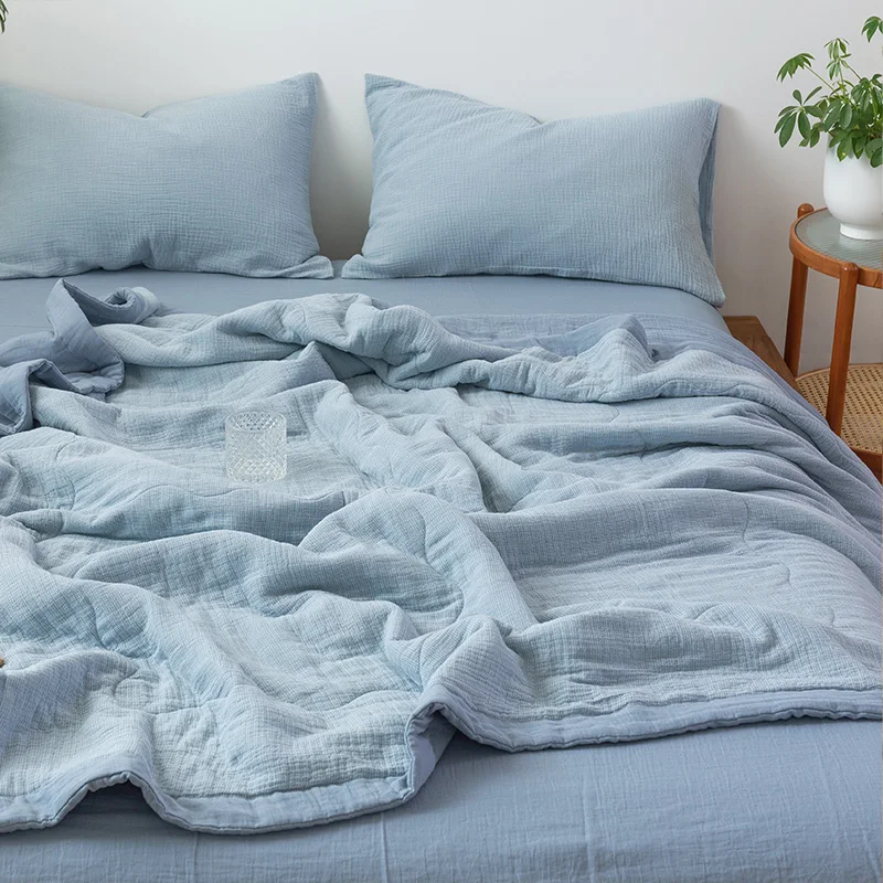Japanese Quilts Summer Simple Plain Pure Cotton Gauze Comforter Double Copule Bed Quilt Air Conditioning Cover Blanket Bedspread
Japanese Quilts Summer Simple Plain Pure Cotton Gauze Comforter Double Copule Bed Quilt Air Conditioning Cover Blanket Bedspread