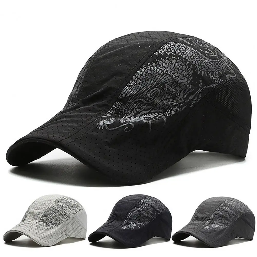 Summer Casual Visors Beret Hat Flat Cap Breathable Sun Hat Mesh Hole Chinese Style Dragon Print Peaked Cap for Outdoor
Summer Casual Visors Beret Hat Flat Cap Breathable Sun Hat Mesh Hole Chinese Style Dragon Print Peaked Cap for Outdoor