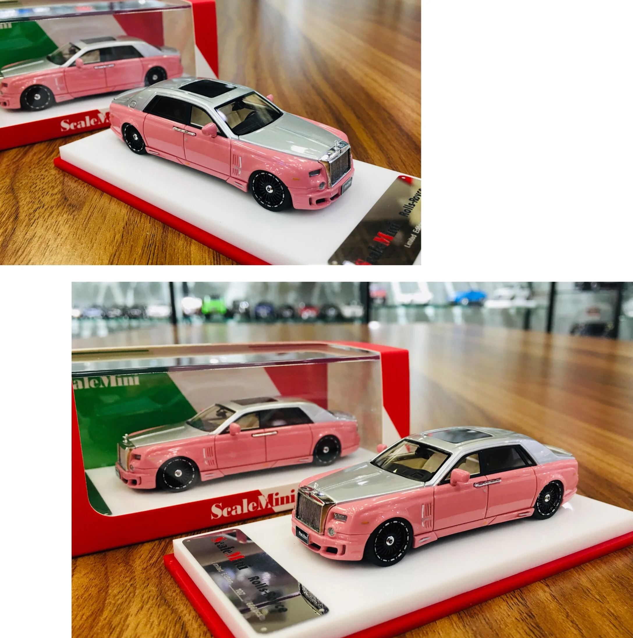 Pink SM resin car model ScaleMini 1:64 four-door version WALD modified RR Rolls-Royce Phantom model collection decoration gift
Pink SM resin car model ScaleMini 1:64 four-door version WALD modified RR Rolls-Royce Phantom model collection decoration gift