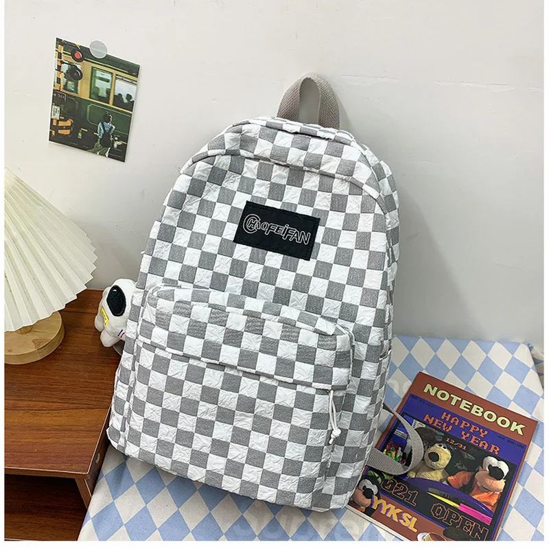 Plaid Gray High School Backpack Women University Student School Bags for Girls Teenagers Nylon Casual Bookbag Female 2022
Plaid Gray High School Backpack Women University Student School Bags for Girls Teenagers Nylon Casual Bookbag Female 2022