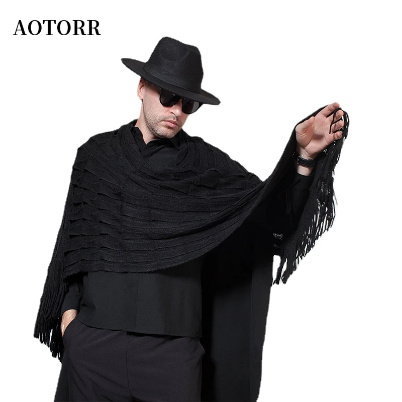 Trendy Mens Black Tassel Pullover Shirt Shawl Cape Personality Tassel Wool Loose Pullover Male Korean Fashion Velvet Versatile
Trendy Mens Black Tassel Pullover Shirt Shawl Cape Personality Tassel Wool Loose Pullover Male Korean Fashion Velvet Versatile