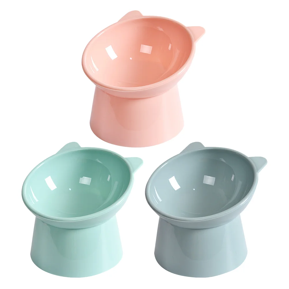 

3 Pcs Cat Food Feeder Cat Bowl Food Feeder Pet Water Raised Bowls Cats Cervical Spine Elevated Plastic