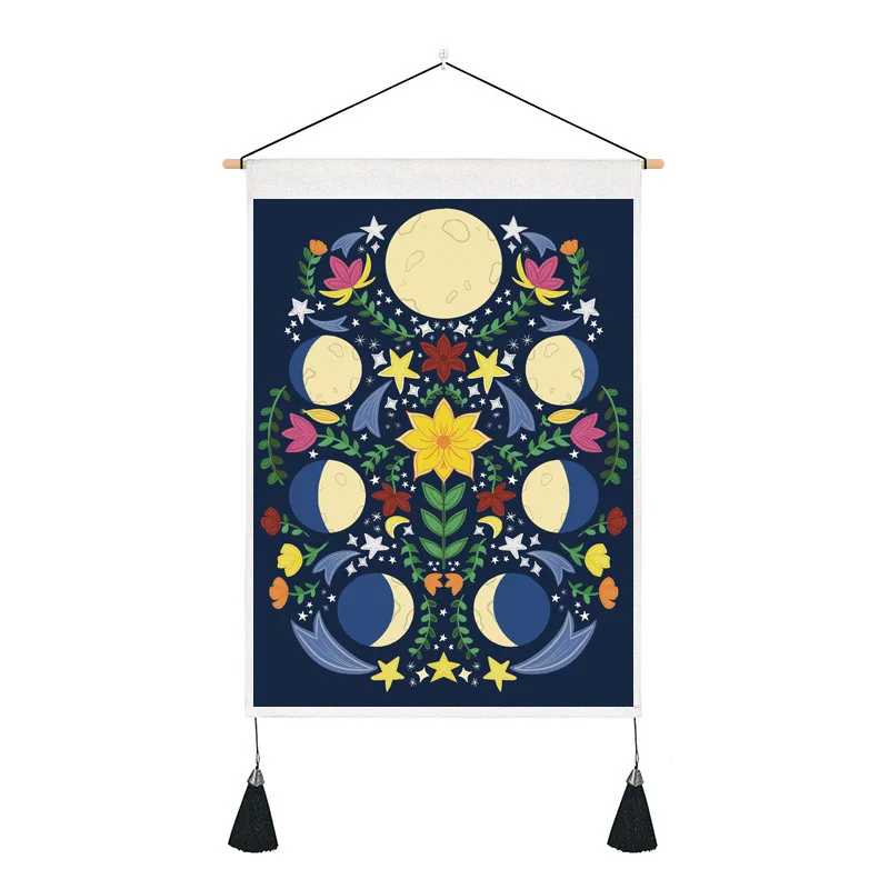 

Sun and Moon Bohemian Tapestry Background Lunar Eclipse Mandala Wall Rugs Astrology Trippy Hanging Cloth Aesthetic Decoration