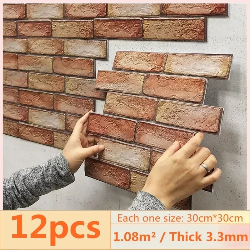 NEW2023 12pcs 3D Brick Wall Sticker Self-Adhesive PVC Wallpaper for Bedroom Waterproof Oil-proof Kitchen Stickers DIY Home Wall
NEW2023 12pcs 3D Brick Wall Sticker Self-Adhesive PVC Wallpaper for Bedroom Waterproof Oil-proof Kitchen Stickers DIY Home Wall