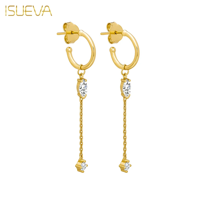 ISUEVA Exquisite Zircon Chain Drop Earrings for Women Fashion Gold Plated Piercing Ear Stud Dangle Earrings Jewelry Accessories
ISUEVA Exquisite Zircon Chain Drop Earrings for Women Fashion Gold Plated Piercing Ear Stud Dangle Earrings Jewelry Accessories