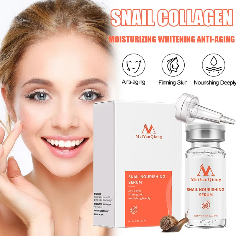 

Hyaluronic Acid Serum Pure Snail Essence Whitening Anti-acne Repair Acne Scarring Liquid Face Shrink Pores Smooth Skin Care 12ML