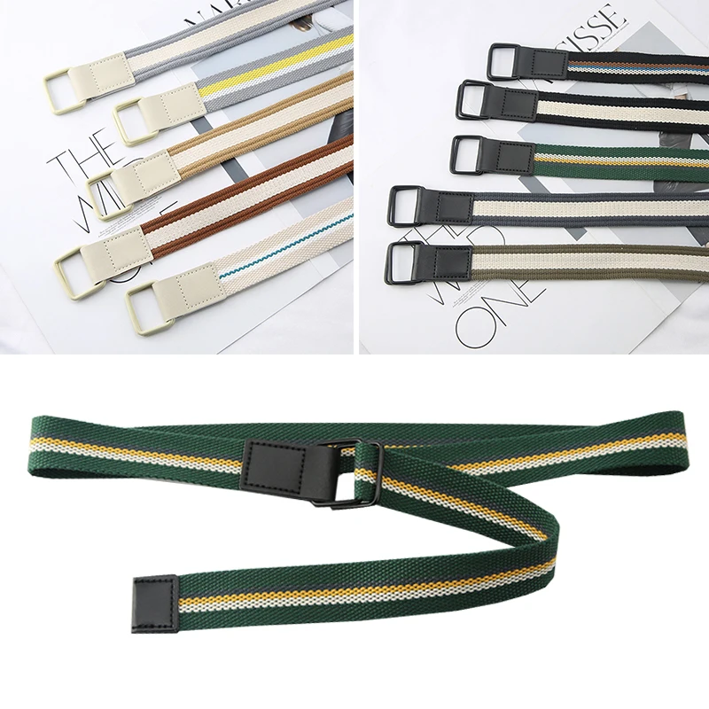 Canvas Belt Striped Canvas Belts Metal Double Ring Buckle Waistband Fashion Jeans Trousers Weaving Waist Belt Decorative
Canvas Belt Striped Canvas Belts Metal Double Ring Buckle Waistband Fashion Jeans Trousers Weaving Waist Belt Decorative