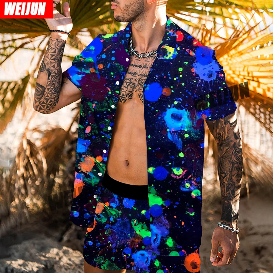 New trade men's breathable summer short sleeve shirt men's beach flower sports two piece set
New trade men's breathable summer short sleeve shirt men's beach flower sports two piece set