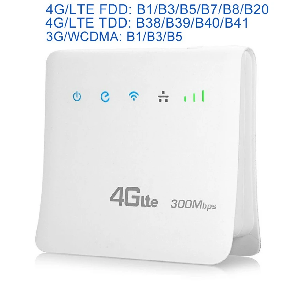 

300 Мбит/с Wi-Fi роутер 4G LTE CPE мобильный роутер с портом LAN Поддержка SIM-карты Портативный беспроводной Wi-Fi роутер-EU вилка