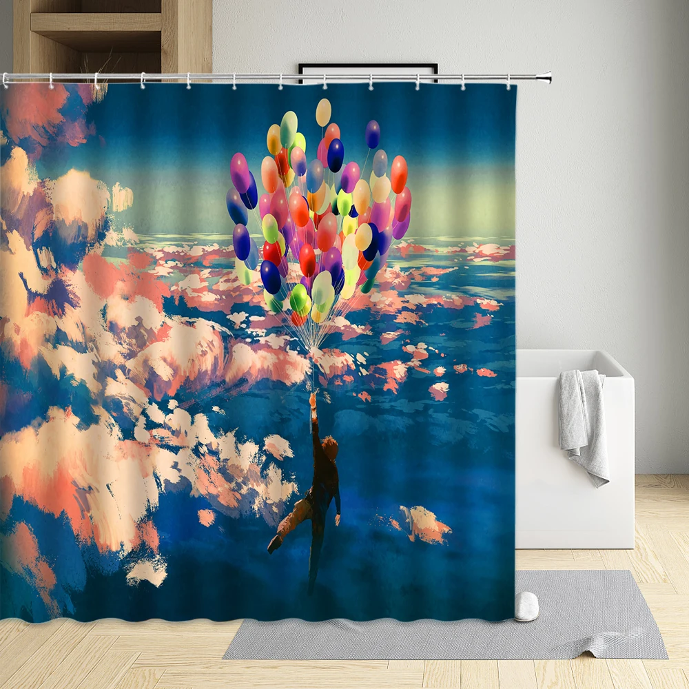 Cartoon Balloon Girl Print Modern Fabric Polyester Waterproof Cloth Shower Curtain Bathroom Bathtub Decoration Screen with Hooks
Cartoon Balloon Girl Print Modern Fabric Polyester Waterproof Cloth Shower Curtain Bathroom Bathtub Decoration Screen with Hooks