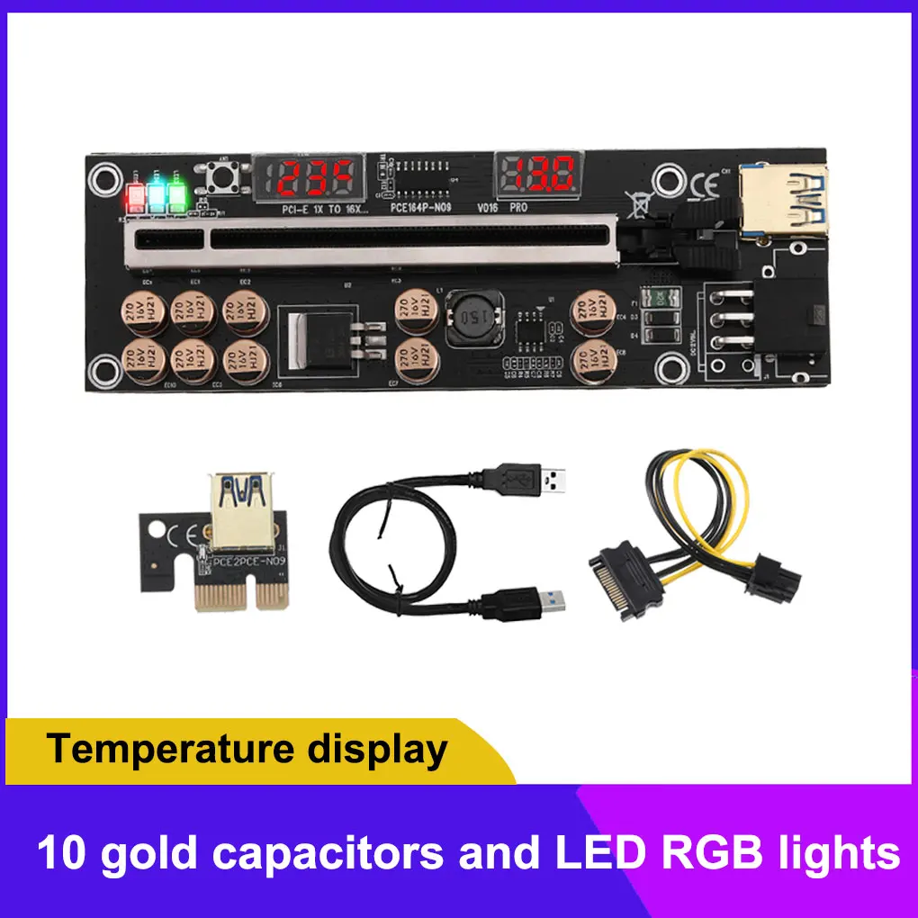 016 VER016 PCIE Riser PCI Express x16 GPU USB3.0 Extension Cable 6PIN Riser Temperature Voltage For BTC Miner
016 VER016 PCIE Riser PCI Express x16 GPU USB3.0 Extension Cable 6PIN Riser Temperature Voltage For BTC Miner