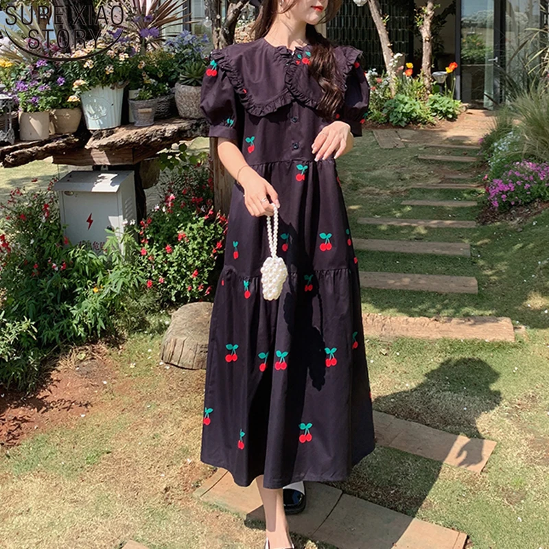 Summer Peter-Pan Collar Lace Long Dresses for Women Casual Dress Sweet Cherry Dress Slim Fashion 2023 Loose Women M-4XL 21313
Summer Peter-Pan Collar Lace Long Dresses for Women Casual Dress Sweet Cherry Dress Slim Fashion 2023 Loose Women M-4XL 21313
