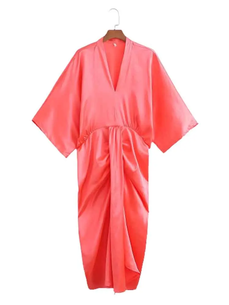 KLKXMYT TRAF Women Summer Dress 2022 Fashion Satin Midi Dress Woman Bat Sleeve Ruched Female Party Dresses Vestidos Mujer
KLKXMYT TRAF Women Summer Dress 2022 Fashion Satin Midi Dress Woman Bat Sleeve Ruched Female Party Dresses Vestidos Mujer