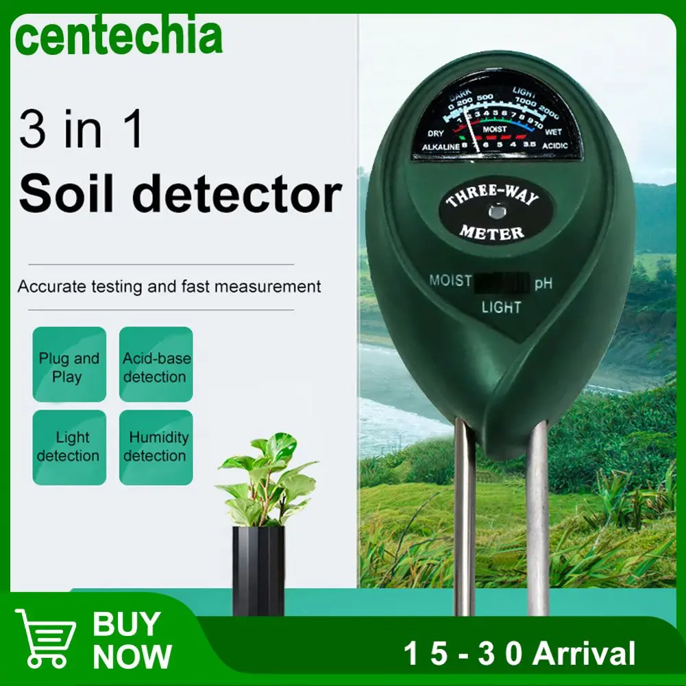 3 In1 Soil Water Moisture Ph Meter Testing Instrument Acidity Humidity Plant Soil Monitor Sunlight Moisture Sensor Ph Detector 
3 In1 Soil Water Moisture Ph Meter Testing Instrument Acidity Humidity Plant Soil Monitor Sunlight Moisture Sensor Ph Detector