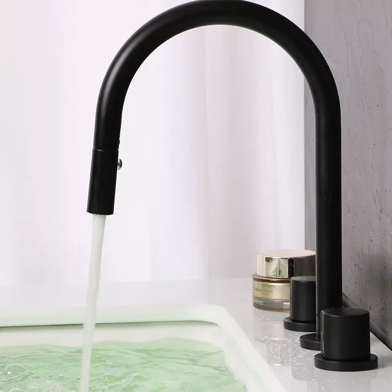 Luxury Matte Black Basin Faucet Double Handle Cold and Hot Pull Out 60 Cm Tap Brass Material Bathtub Mixer
Luxury Matte Black Basin Faucet Double Handle Cold and Hot Pull Out 60 Cm Tap Brass Material Bathtub Mixer