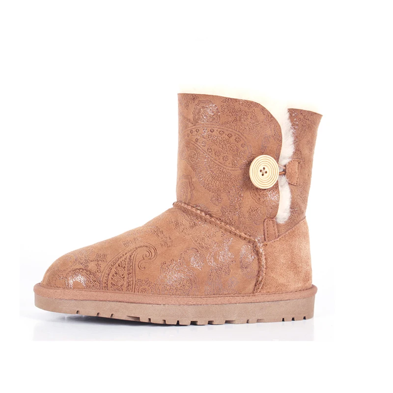 Winter Sheepskin Suede Leather Natural Wool Fur Lined Casual Mid-Calf Boots Snow Boots For Women Warm Shoes Waterproof Mujer
Winter Sheepskin Suede Leather Natural Wool Fur Lined Casual Mid-Calf Boots Snow Boots For Women Warm Shoes Waterproof Mujer