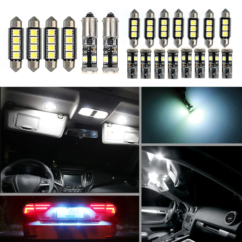 21Pcs Car LED Bulbs Canbus Dome/Map Vanity Mirror Glove box Footwell Lights License Plate light For BMW E46 Sedan M3 1999-2005
21Pcs Car LED Bulbs Canbus Dome/Map Vanity Mirror Glove box Footwell Lights License Plate light For BMW E46 Sedan M3 1999-2005