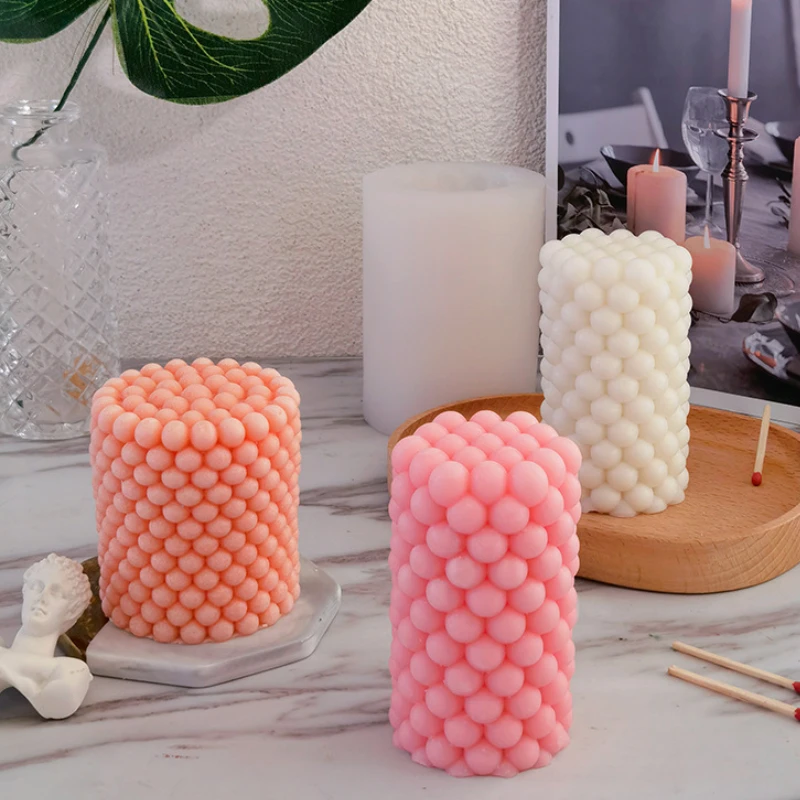 

HECHEN Cylindrical Scented Candles Geometric Silicone Mold DIY Pillar Candle Handmade Soap Molds Candle Making Molds Jars