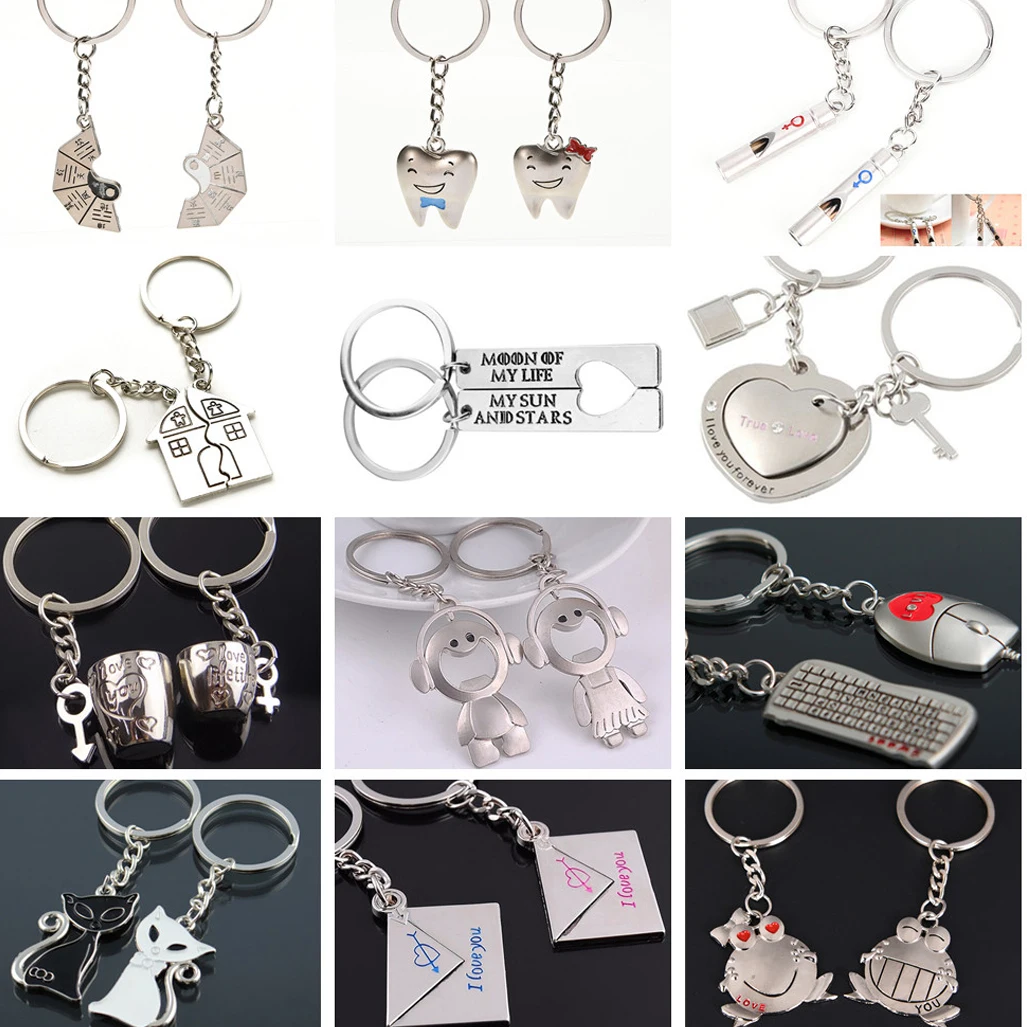 1 Pair Couple Heart-shaped Keychain Keyring Keyfob Daylover Ring Valentine's Day Romantic Gift
1 Pair Couple Heart-shaped Keychain Keyring Keyfob Daylover Ring Valentine's Day Romantic Gift