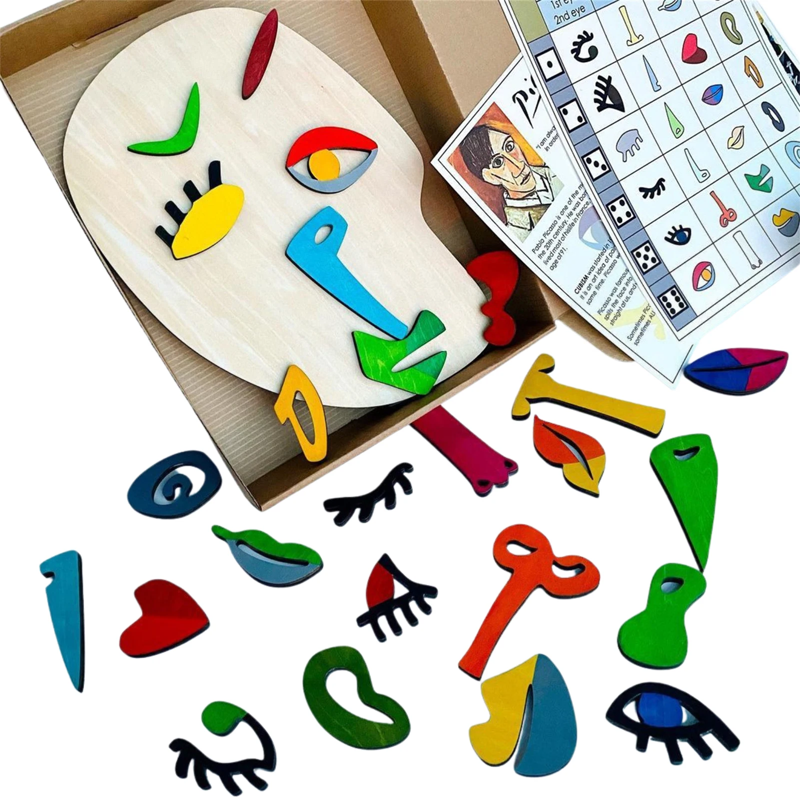 

Деревянные головоломки Монтессори, Дошкольное обучение, детали деревянного лица, игрушка для малышей, головоломка, игрушка, образовательны...
