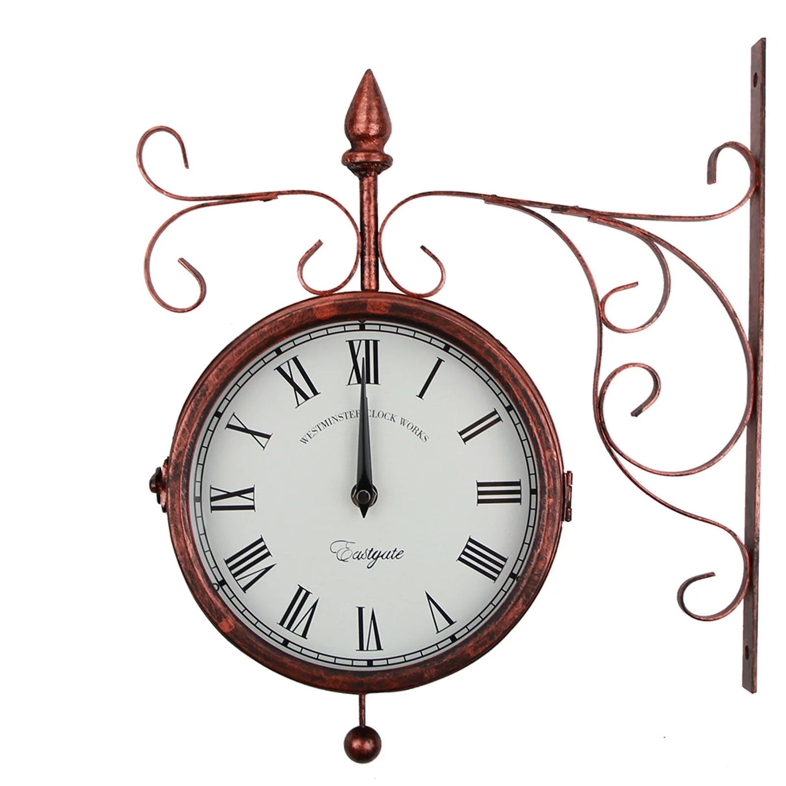 Living Room Indoor Outdoor Quiet Station Double Sided Wall Clock Study Analog Hanging Garden Iron Art Home Decor Vintage Antique
Living Room Indoor Outdoor Quiet Station Double Sided Wall Clock Study Analog Hanging Garden Iron Art Home Decor Vintage Antique