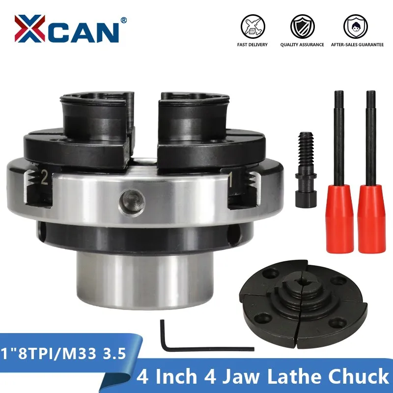XCAN 4 Inch Wood Lathe Chuck Thread 1"8TPI M33x3.5 4 Jaw Self Centering Wood Turning Chuck Lathe Machining Tools
XCAN 4 Inch Wood Lathe Chuck Thread 1"8TPI M33x3.5 4 Jaw Self Centering Wood Turning Chuck Lathe Machining Tools