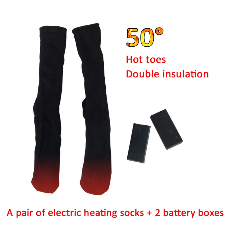 

Электрические носки с подогревом, Самонагревающиеся Носки с питанием от батареи для предотвращения холода, для взрослых мужчин, теплые носки для ног, для рыбалки
