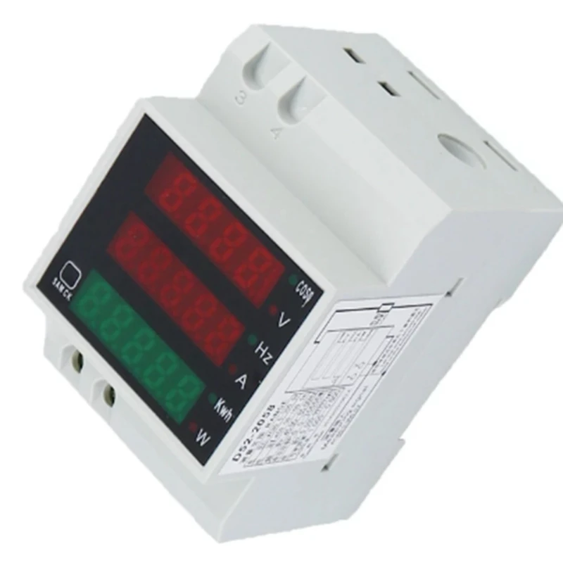 D52-2058 Wattmeter Din Rail Volt Current Meter Power Factor Digital Meter AC80-300V Multi-Function Kwh Hz Meter 0-100A 
D52-2058 Wattmeter Din Rail Volt Current Meter Power Factor Digital Meter AC80-300V Multi-Function Kwh Hz Meter 0-100A