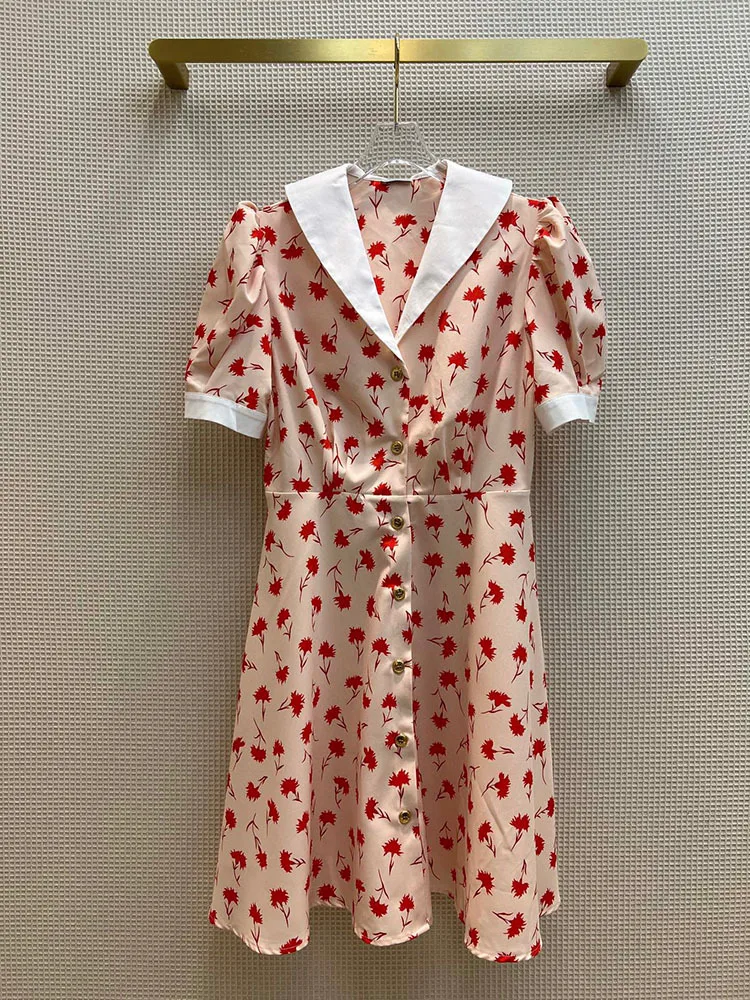 High-end Floral Print Mini Dress For Women Top Quality Short Sleeve Summer Dresses 2022 Vintage Casual V-neck A-line Vestidos
High-end Floral Print Mini Dress For Women Top Quality Short Sleeve Summer Dresses 2022 Vintage Casual V-neck A-line Vestidos