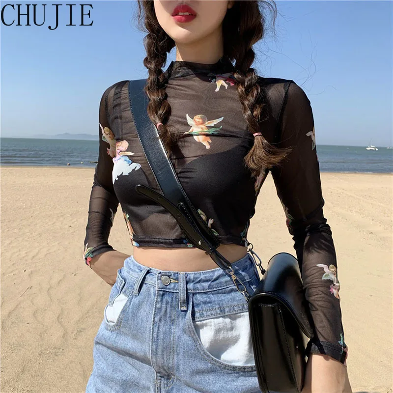 Sexy Women T Shirt See Through Transparent Mesh Tops Long Sleeve Sheer Slim Ladies Turtleneck T-Shirt 2022 Summer Women T-shirt
Sexy Women T Shirt See Through Transparent Mesh Tops Long Sleeve Sheer Slim Ladies Turtleneck T-Shirt 2022 Summer Women T-shirt