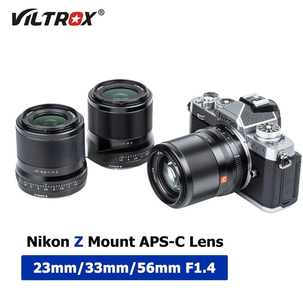 

Viltrox 23/33/56 мм F1.4 объектив с автофокусом Большая диафрагма портретная линза для Nikon с креплением Z объектив для камеры Zfc Z5 Z6 Z7 II Z50