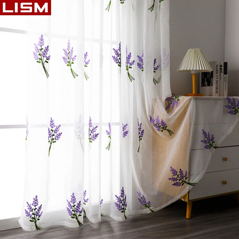 LISM Lavender Embroidered Sheer Curtains Window Tulle Curtains for Living Room Bedroom Kitchen Voile Curtains for the Room Drape
LISM Lavender Embroidered Sheer Curtains Window Tulle Curtains for Living Room Bedroom Kitchen Voile Curtains for the Room Drape