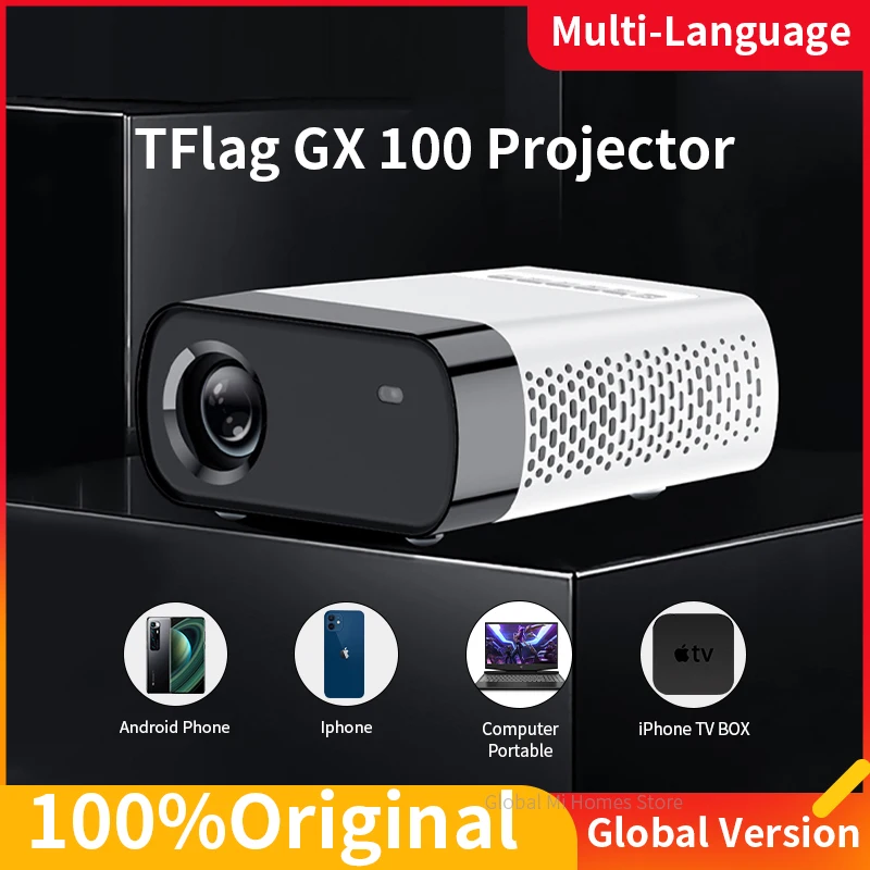 Проектор 4K глобальная версия Tflag GX100, мини-проектор с Wi-Fi, портативный видеопроектор 800*480 для дома, офиса, улицы
Проектор 4K глобальная версия Tflag GX100, мини-проектор с Wi-Fi, портативный видеопроектор 800*480 для дома, офиса, улицы