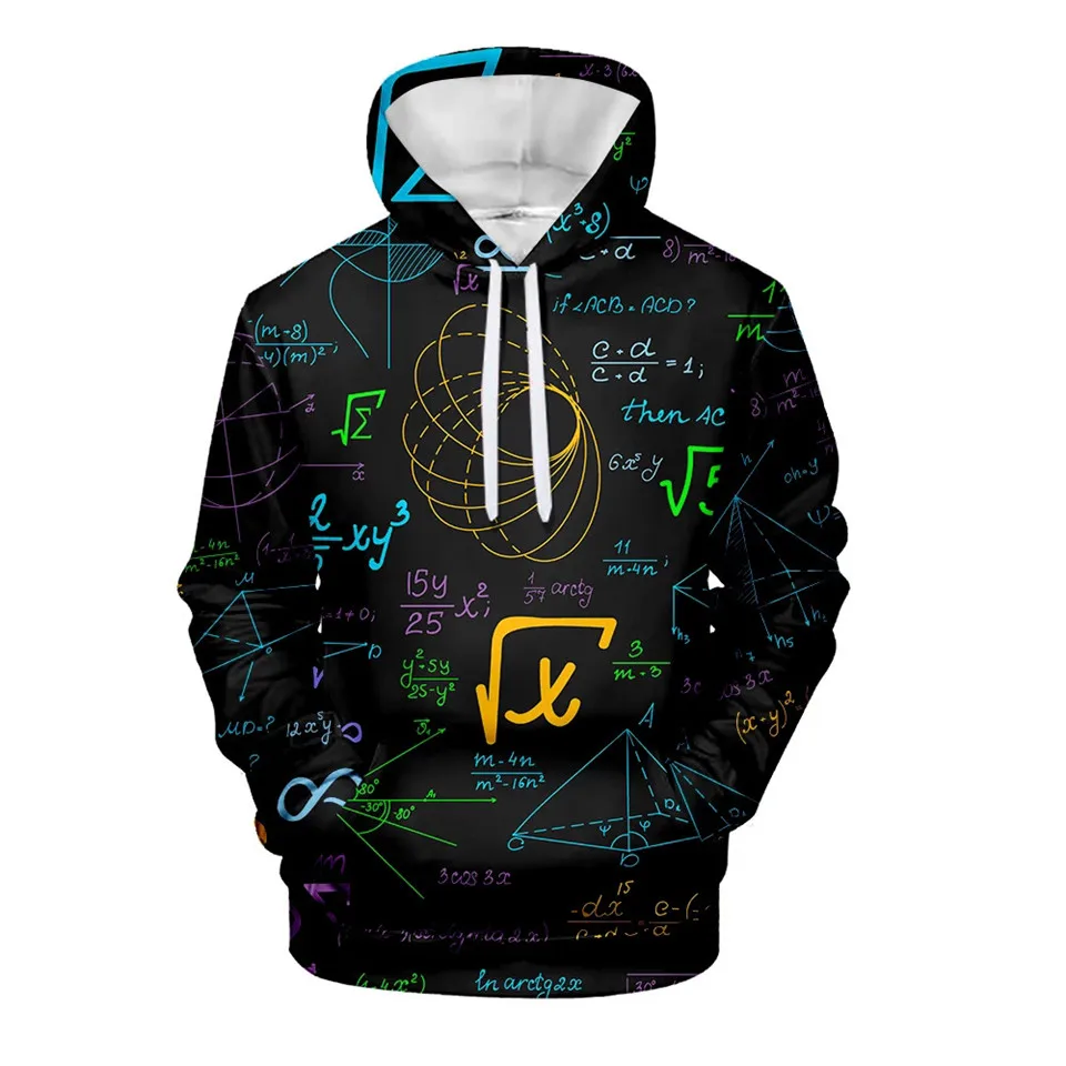 Hot Sale Funny Math Physic chemistry Tops Science Formula 3D kids Hoodies sweatshirts Colorful Print Man Woman streetwear
Hot Sale Funny Math Physic chemistry Tops Science Formula 3D kids Hoodies sweatshirts Colorful Print Man Woman streetwear